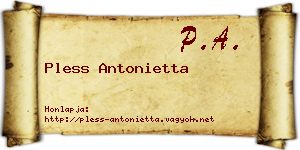 Pless Antonietta névjegykártya